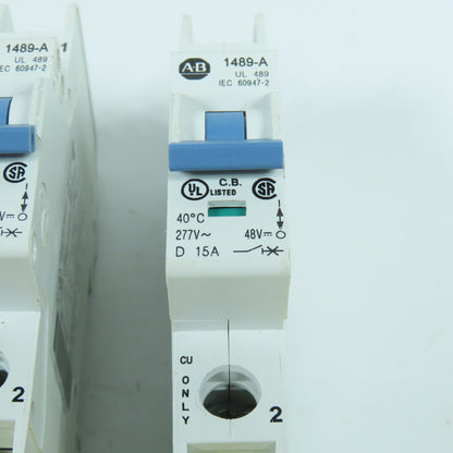 Allen Bradley 1489-A1D150 15A Single Pole Circuit Breaker 277VAC Lot Of 4