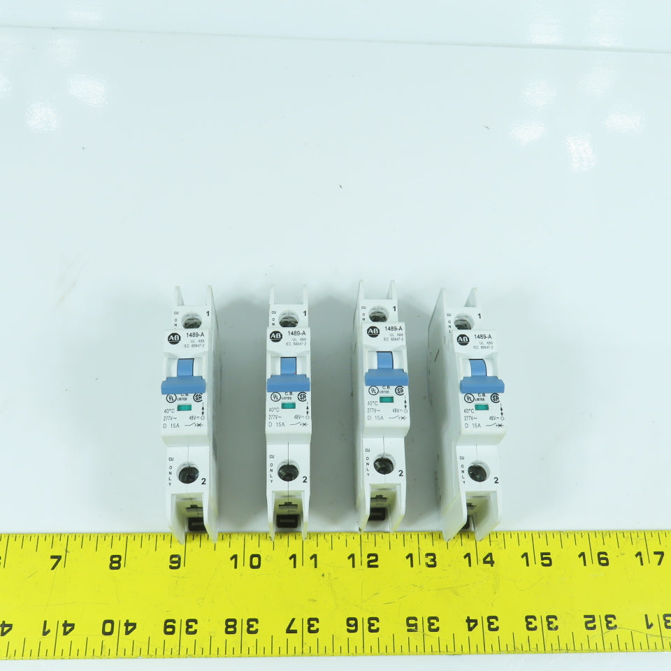 Allen Bradley 1489-A1D150 15A Single Pole Circuit Breaker 277VAC Lot Of 4