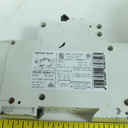 Eaton FAZ-D15/1-NA-SP 15A Single Pole Circuit Breaker 277VAC Lot Of 5
