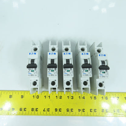 Eaton FAZ-D15/1-NA-SP 15A Single Pole Circuit Breaker 277VAC Lot Of 5