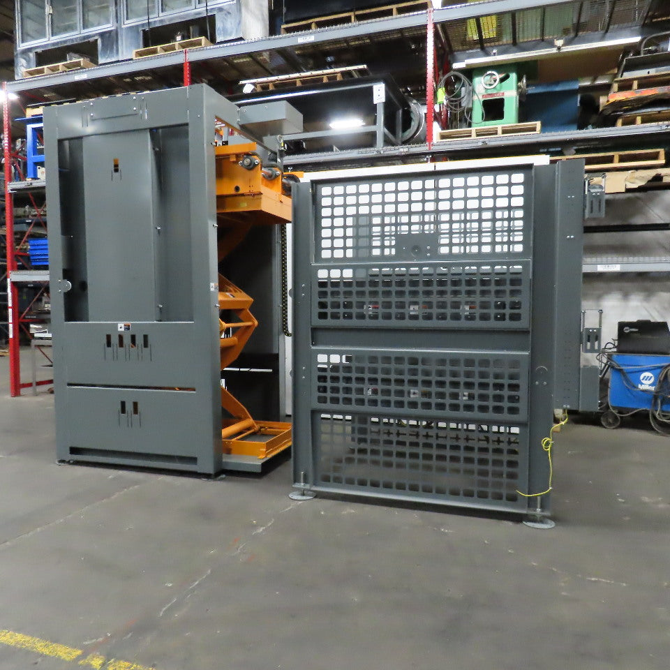 Automated High Infeed Palletizer W/ Pallet Feeder Discharge Conveyor 40" Pallet