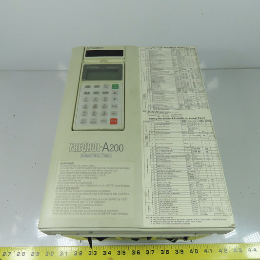 Mitsubishi FR-A220E-7.5K-UL 200-230VAC 52A AC Inverter Drive 50/60 Hz 10 HP 3P