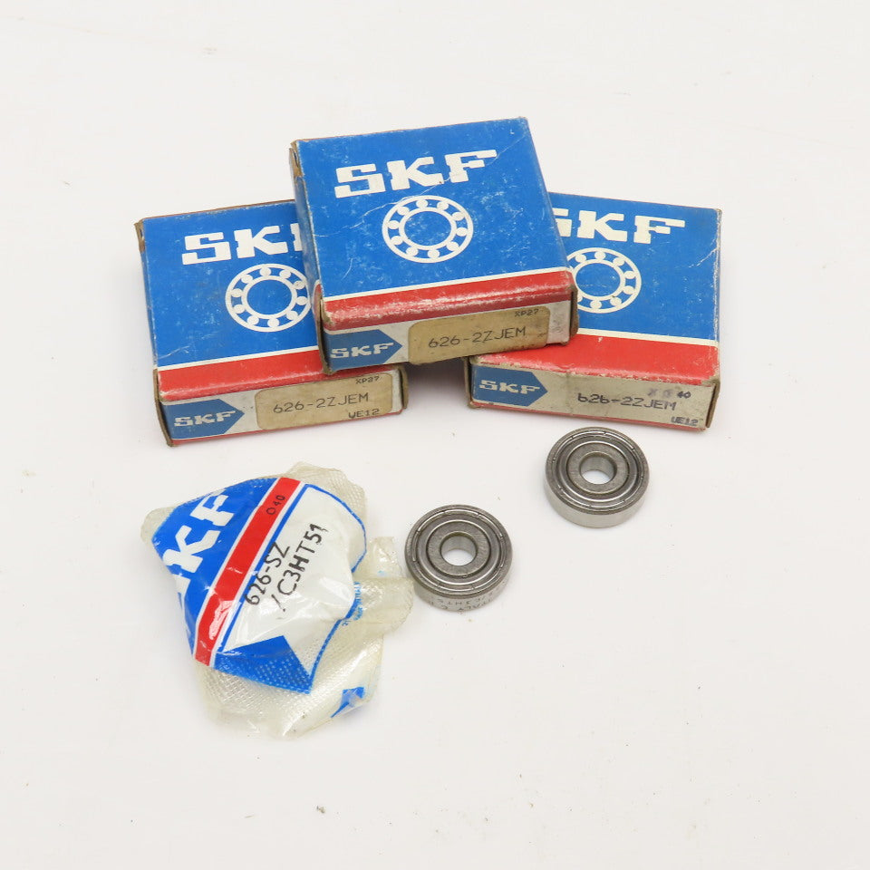 SKF 626-2ZJEM Radial Ball Bearing 6mm x 19mm x 6mm Lot Of 3