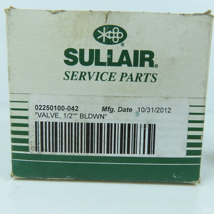 Sullair 02250100-042 Genuine OEM 1/2" Blowdown Valve