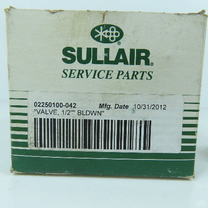 Sullair 02250100-042 Genuine OEM 1/2" Blowdown Valve