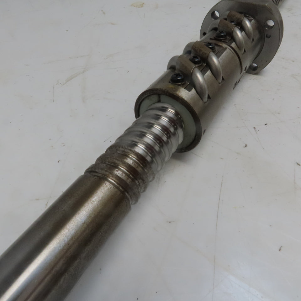 Yamazaki Mazak CNC 35mm Ball Screw Assembly 1110mm OAL 10mm Pitch 520mm Travel