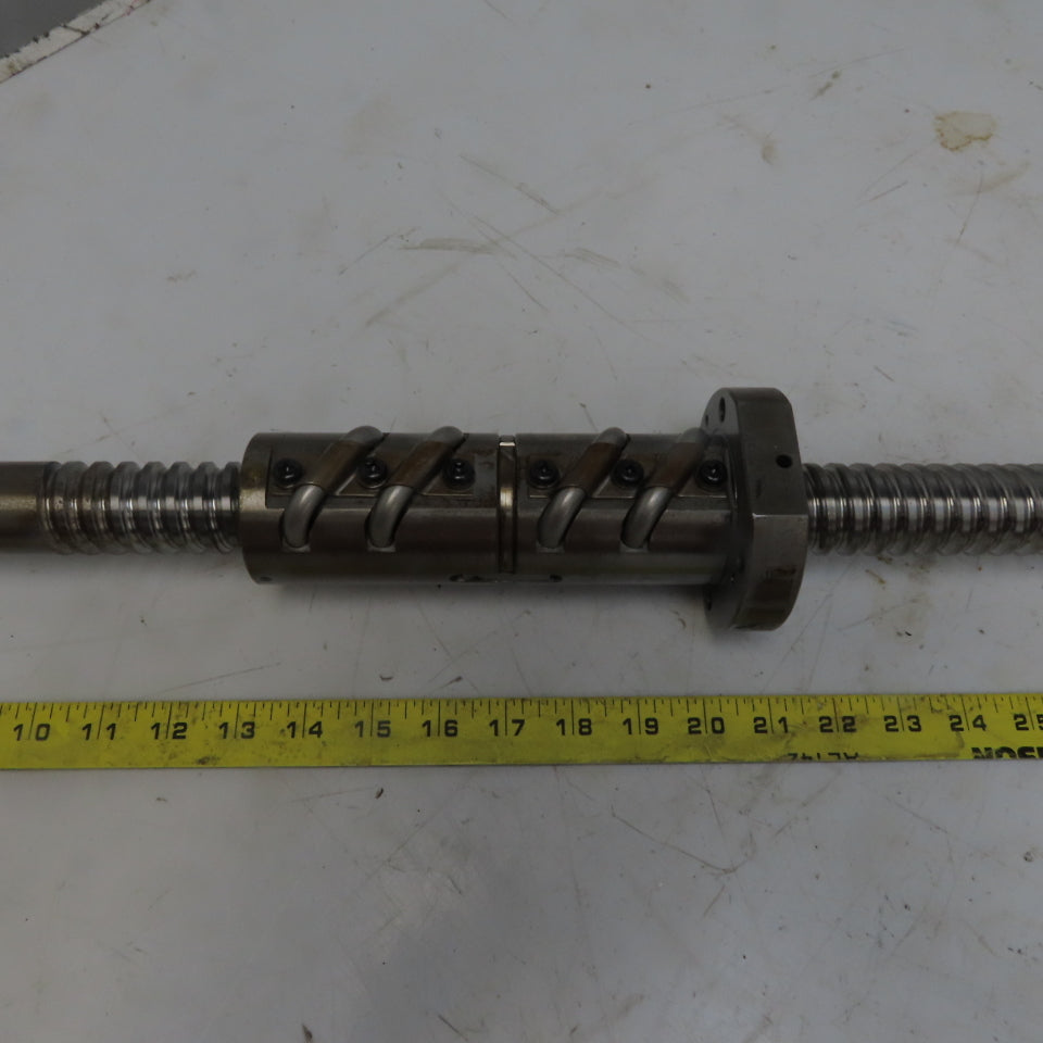 Yamazaki Mazak CNC 35mm Ball Screw Assembly 1110mm OAL 10mm Pitch 520mm Travel