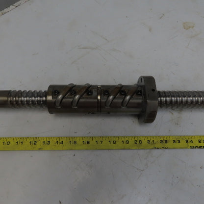 Yamazaki Mazak CNC 35mm Ball Screw Assembly 1110mm OAL 10mm Pitch 520mm Travel