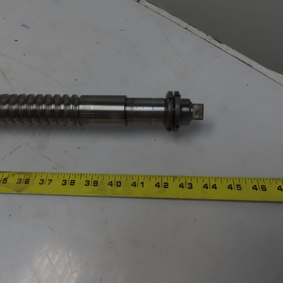 Yamazaki Mazak CNC 35mm Ball Screw Assembly 1110mm OAL 10mm Pitch 520mm Travel