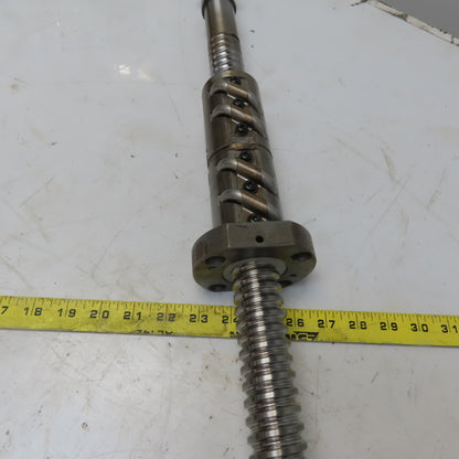 Yamazaki Mazak CNC 35mm Ball Screw Assembly 1110mm OAL 10mm Pitch 520mm Travel
