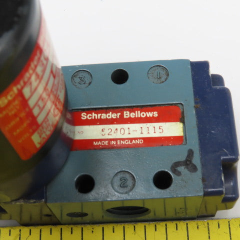 Schrader Bellows 52401-1115 3 Port 2 Position Pneumatic Cyclone Valve 120V 1/4"
