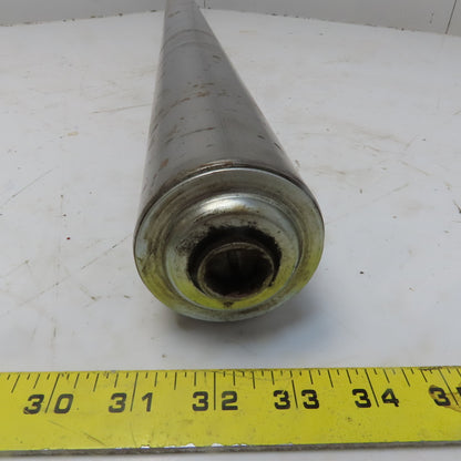 2-1/2" OD Plain Steel Gravity Roller 73" Bf 71" Face 5/8" Hex Lot of 4