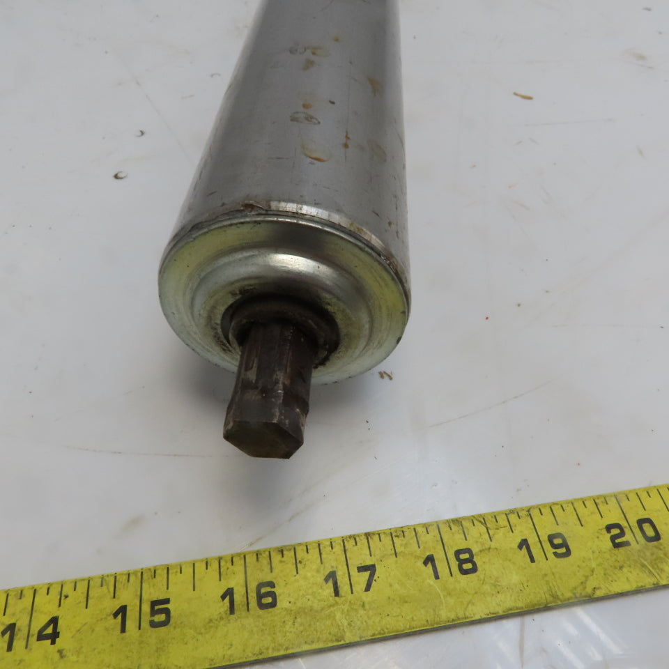 2-1/2" OD Plain Steel Gravity Roller 73" Bf 71" Face 5/8" Hex Lot of 4