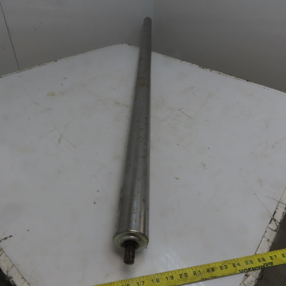 2-1/2" OD Plain Steel Gravity Roller 73" Bf 71" Face 5/8" Hex Lot of 4