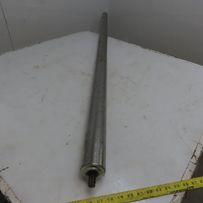 2-1/2" OD Plain Steel Gravity Roller 73" Bf 71" Face 5/8" Hex Lot of 4