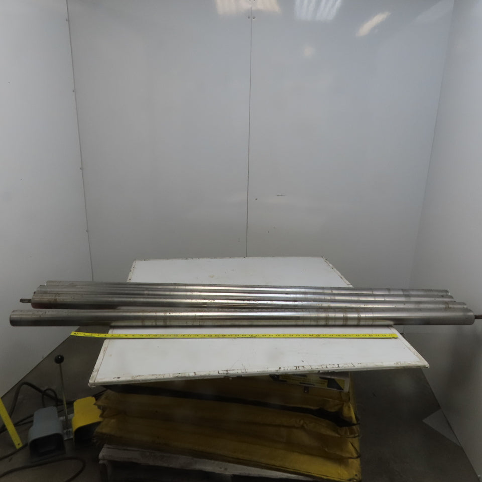 2-1/2" OD Plain Steel Gravity Roller 73" Bf 71" Face 5/8" Hex Lot of 4
