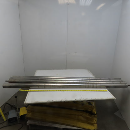 2-1/2" OD Plain Steel Gravity Roller 73" Bf 71" Face 5/8" Hex Lot of 4