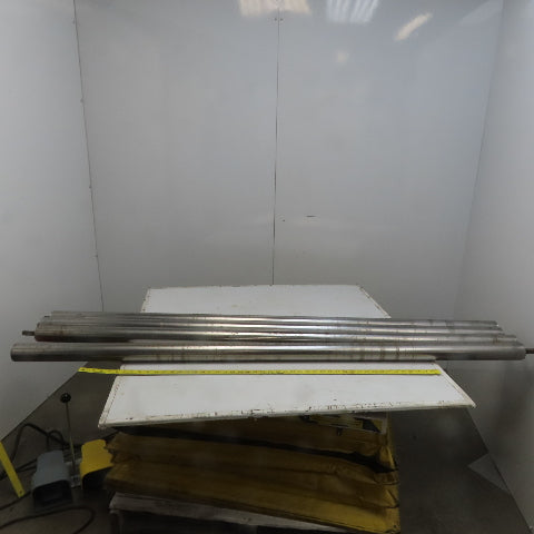 2-1/2" OD Plain Steel Gravity Roller 73" Bf 71" Face 5/8" Hex Lot of 4