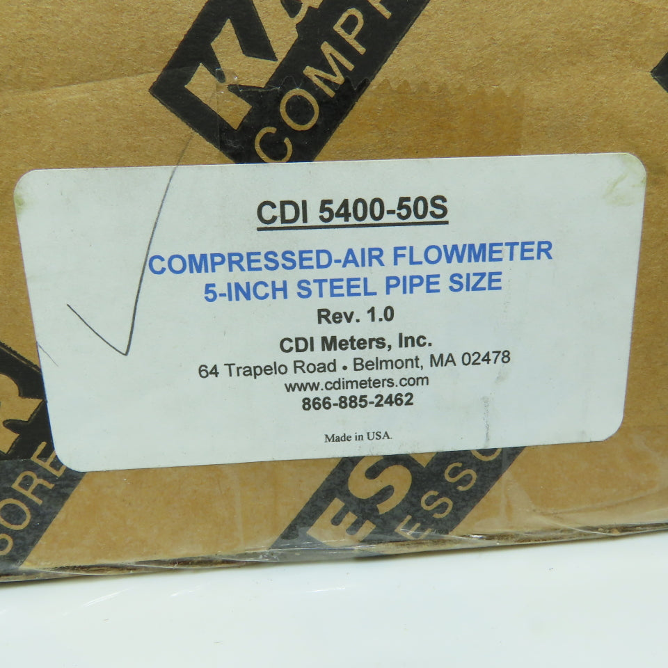 CDI 5400-50S 5" Steel Pipe Flow Meter 20mA= 2400 SCFM Rev 1.0