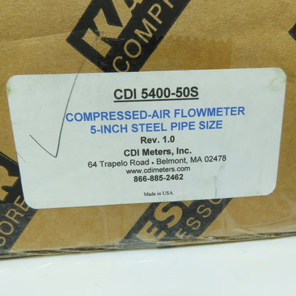 CDI 5400-50S 5" Steel Pipe Flow Meter 20mA= 2400 SCFM Rev 1.0