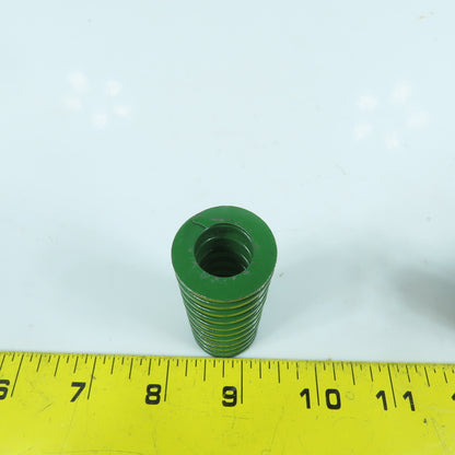 2.5" OAL Flat Wire Green Compression Spring 0.535" ID x 0.960" OD Lot Of 3