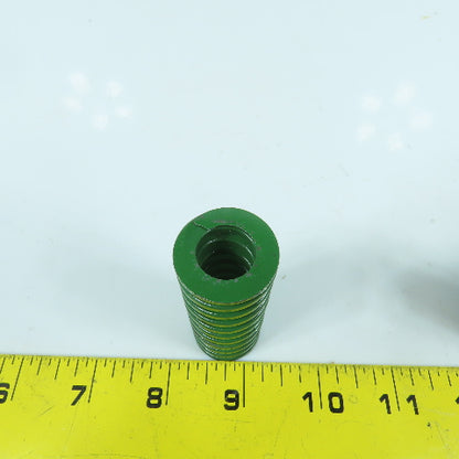 2.5" OAL Flat Wire Green Compression Spring 0.535" ID x 0.960" OD Lot Of 3