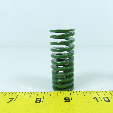 2.5" OAL Flat Wire Green Compression Spring 0.535" ID x 0.960" OD Lot Of 3