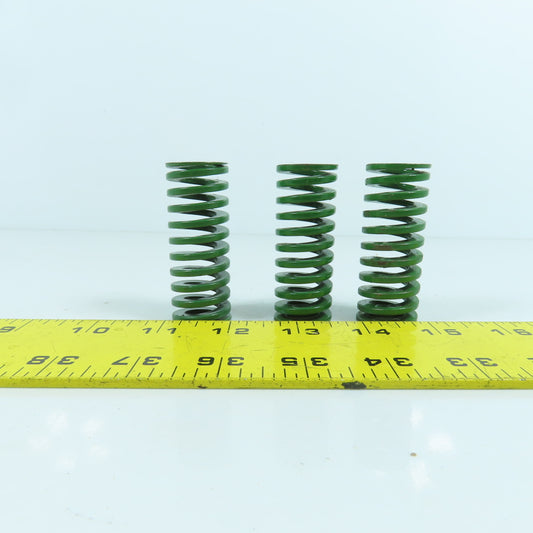 2.5" OAL Flat Wire Green Compression Spring 0.535" ID x 0.960" OD Lot Of 3