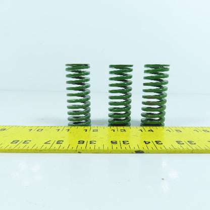 2.5" OAL Flat Wire Green Compression Spring 0.535" ID x 0.960" OD Lot Of 3