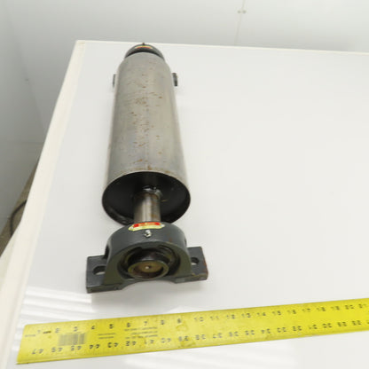 6" OD x 16-3/4" Flat Face Width Conveyor Tail Pulley Roller W/ Pillow Blocks