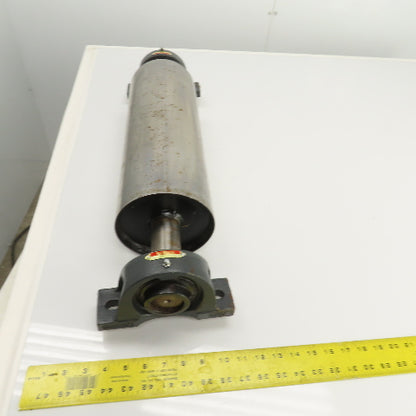 6" OD x 16-3/4" Flat Face Width Conveyor Tail Pulley Roller W/ Pillow Blocks