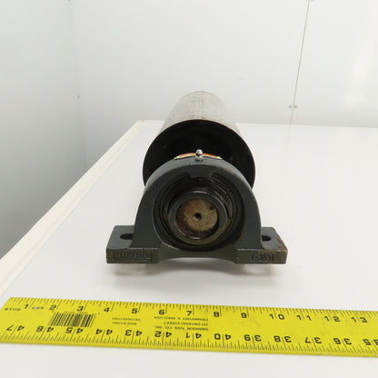 6" OD x 16-3/4" Flat Face Width Conveyor Tail Pulley Roller W/ Pillow Blocks