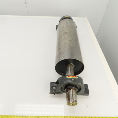 6" OD x 16-3/4" Flat Face Width Conveyor Tail Pulley Roller W/ Pillow Blocks
