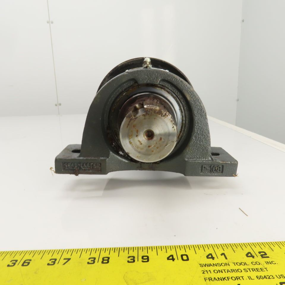 6" OD x 16-3/4" Flat Face Width Conveyor Tail Pulley Roller W/ Pillow Blocks