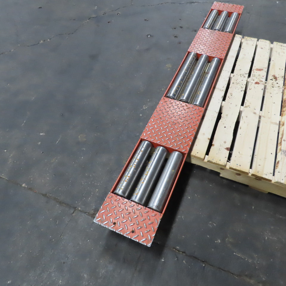 72" Drop In Width 9" Wide Roller Gravity Conveyor Cross Over Tread Plate