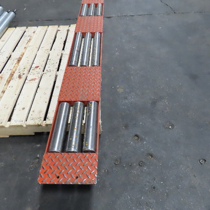 72" Drop In Width 9" Wide Roller Gravity Conveyor Cross Over Tread Plate