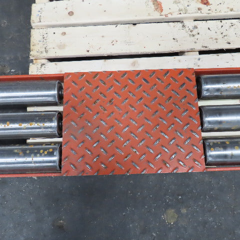 72" Drop In Width 9" Wide Roller Gravity Conveyor Cross Over Tread Plate