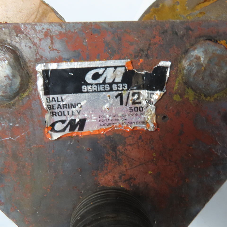 CM 663 1/2 Ton (1000lb) Manual Push-Pull Hoist Trolley 2-1/2 to 5" Beam