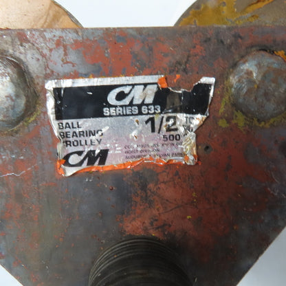 CM 663 1/2 Ton (1000lb) Manual Push-Pull Hoist Trolley 2-1/2 to 5" Beam