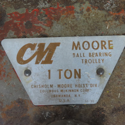 CM 1 Ton (2000lb) Manual Push-Pull Hoist Trolley 2 to 3" Beam
