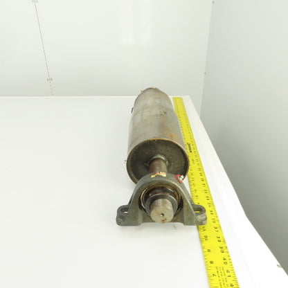 6" OD x 16-3/4" Crowned Face Conveyor Tail Drum Roller W/ Pillow Blocks