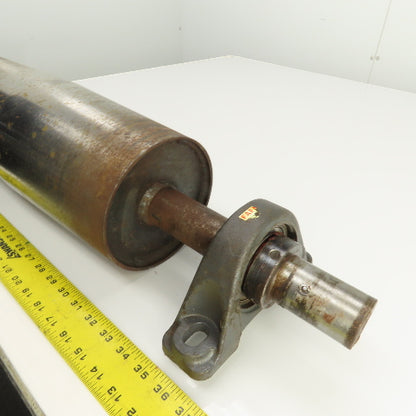 6" OD x 16-3/4" Crowned Face Conveyor Tail Drum Roller W/ Pillow Blocks