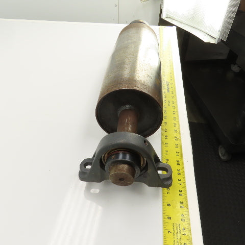 6" OD x 16-3/4" Crowned Face Conveyor Tail Drum Roller W/ Pillow Blocks
