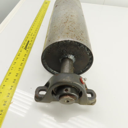 6-1/2" OD x 16-3/4" Crowned Face Conveyor Tail Drum Roller W/ Pillow Blocks