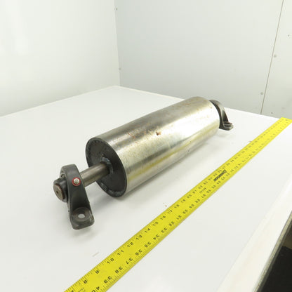 6-1/2" OD x 16-3/4" Crowned Face Conveyor Tail Drum Roller W/ Pillow Blocks