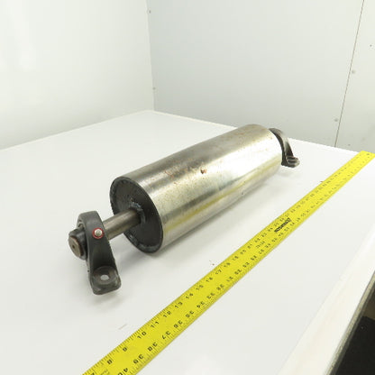 6-1/2" OD x 16-3/4" Crowned Face Conveyor Tail Drum Roller W/ Pillow Blocks