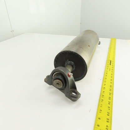 6-1/2" OD x 16-3/4" Crowned Face Conveyor Tail Drum Roller W/ Pillow Blocks