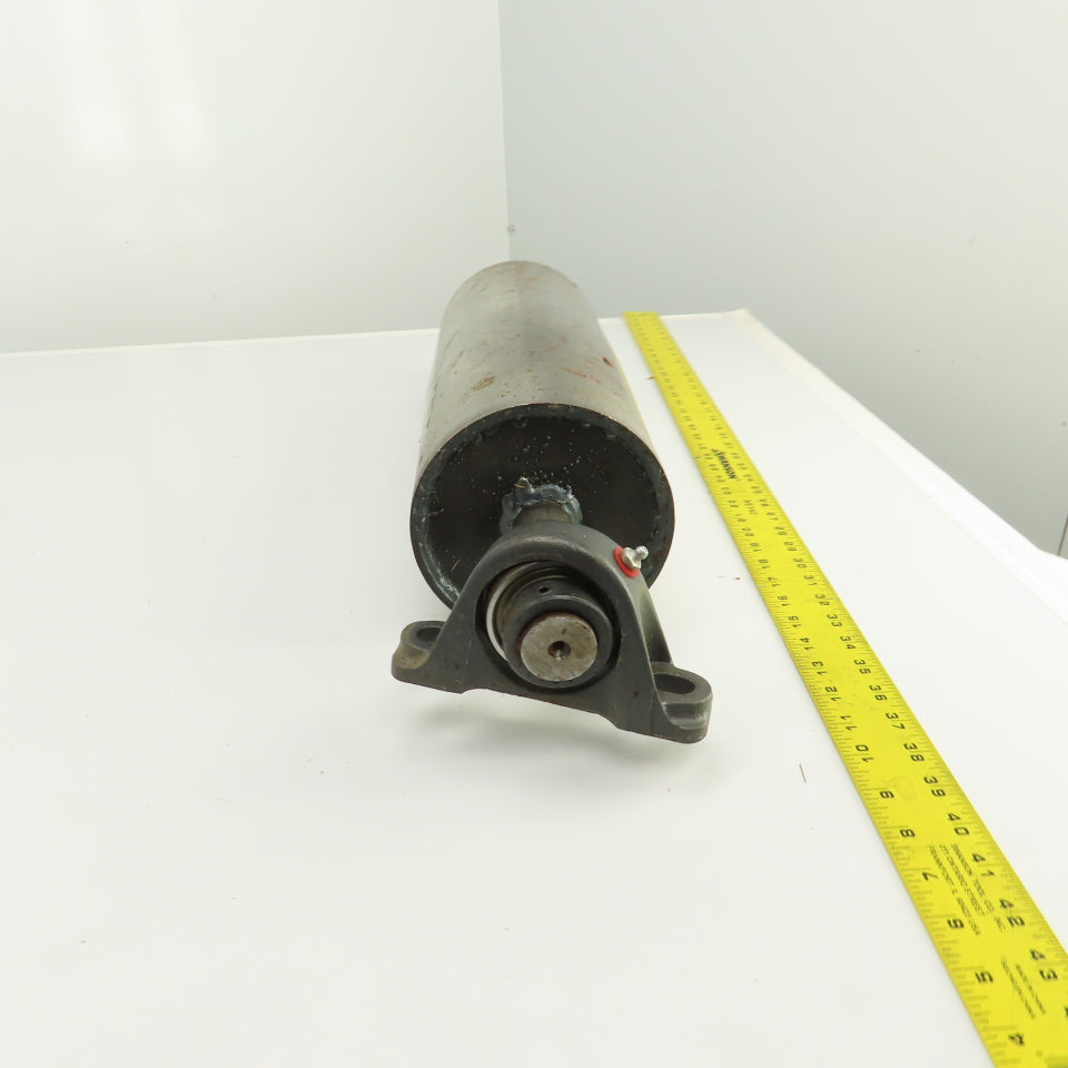 6-1/2" OD x 16-3/4" Crowned Face Conveyor Tail Drum Roller W/ Pillow Blocks