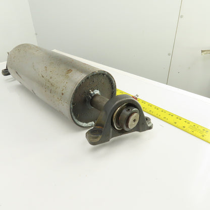 6-1/2" OD x 16-3/4" Crowned Face Conveyor Tail Drum Roller W/ Pillow Blocks