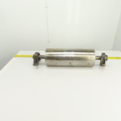 6-1/2" OD x 16-3/4" Crowned Face Conveyor Tail Drum Roller W/ Pillow Blocks